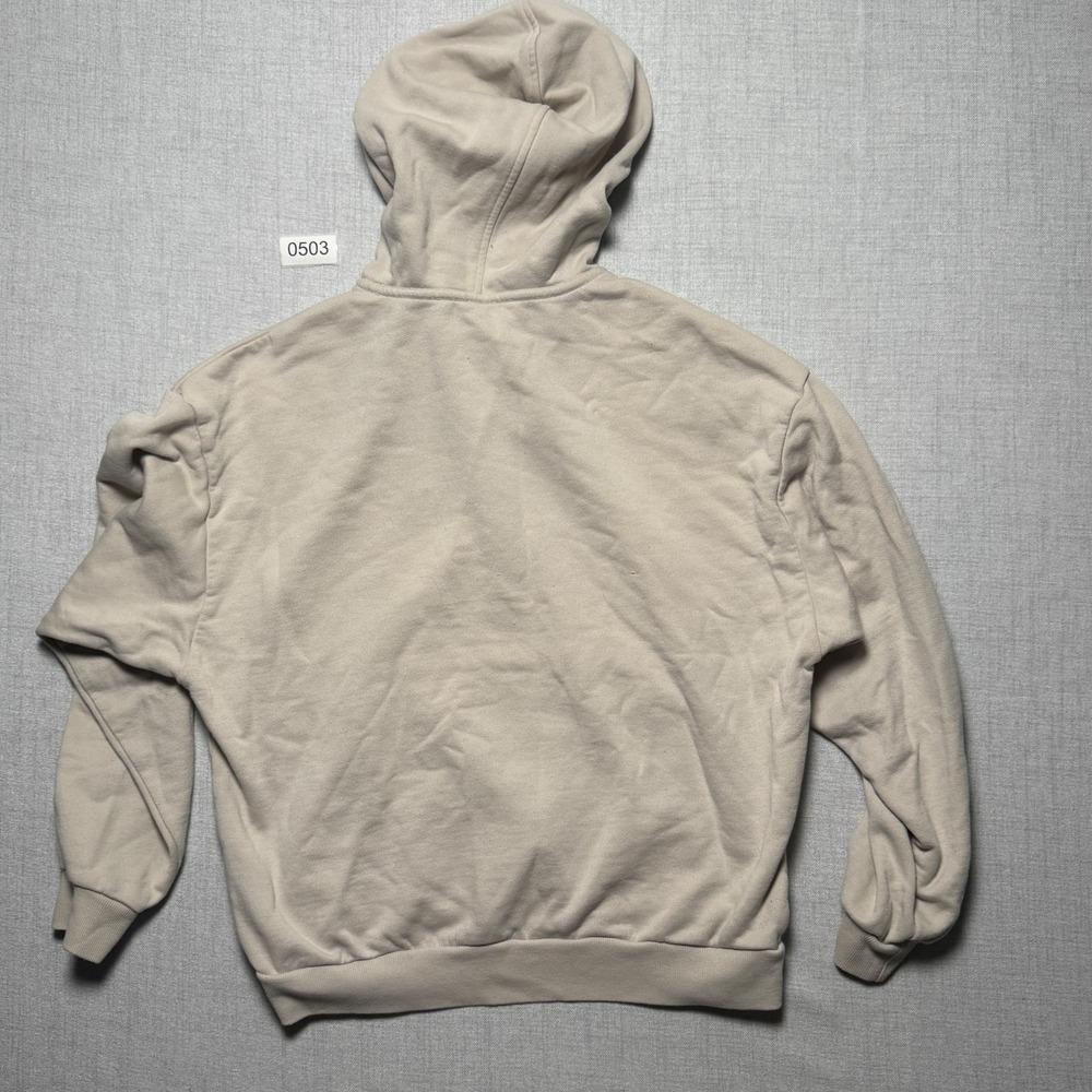 Alo Athletic Hoodie Pullover Lightweight Beige Cotton Blend Drawstring Size M - Picture 2 of 7